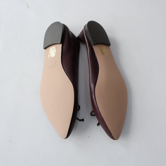 NEW J CREW Gemma Bow Ballet Flats Leather Shoes size 6.5 Burgundy - Picture 5 of 5